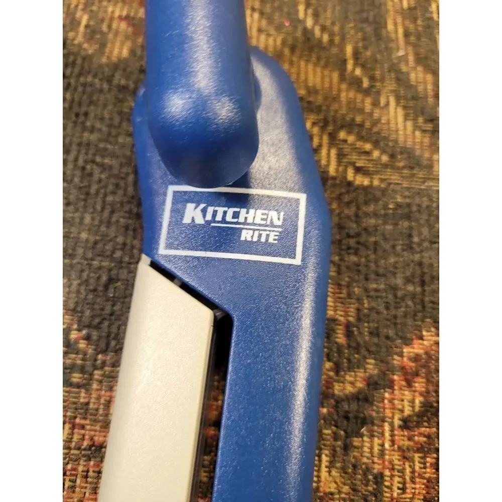 Kitchen Rite Manual Smooth Top Blue and Grey Can Opener